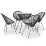 Garten-Essgruppe 5-teilig schwarz von vidaXL, Gartensets - Ref: Foro24-3085449, Preis: 500,02 €, Rabatt: %