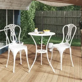 Bistro table and chairs 3 pieces cast aluminum white by vidaXL, Garden sets - Ref: Foro24-317752, Price: 205,87 €, Discount: %