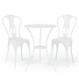 Bistrotisch und Stühle 3-tlg. weißer Aluminiumguss von vidaXL, Gartensets - Ref: Foro24-317752, Preis: 205,37 €, Rabatt: %