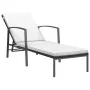 Lounger with black synthetic rattan cushion by vidaXL, Loungers - Ref: Foro24-317635, Price: 97,08 €, Discount: %