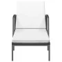 Lounger with black synthetic rattan cushion by vidaXL, Loungers - Ref: Foro24-317635, Price: 97,08 €, Discount: %