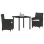 Conjunto de Comedor de Jardín de 7 Piezas con Cojines Negros de Poliratán by , Garden chairs - Ref: Foro24-3381069, Price: 70...