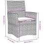 Conjunto de Comedor de Jardín de 5 Piezas con Cojines Gris Poliratán von , Gartenstühle - Ref: Foro24-3381074, Preis: 507,82 ...