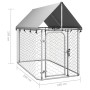Außenzwinger mit Dach 200x100x150 cm von vidaXL, Hundehütten und Zäune - Ref: Foro24-171496, Preis: 98,42 €, Rabatt: %