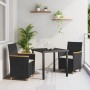 Set de Comedor para Jardín de 3 Piezas con Cojines Poliratán Negro von , Gartenstühle - Ref: Foro24-3381086, Preis: 297,62 €,...