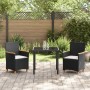 Set de Comedor para Jardín de 3 Piezas con Cojines Poliratán Negro von , Gartenstühle - Ref: Foro24-3381086, Preis: 297,62 €,...