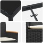 Conjunto de Comedor de Jardín de 5 Piezas con Cojines Negro Poliratán by , Garden chairs - Ref: Foro24-3381088, Price: 518,56...