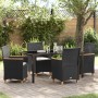 Set de Comedor de Jardín de 5 Piezas con Cojines Negro Poliratán von , Gartenstühle - Ref: Foro24-3381089, Preis: 534,18 €, R...
