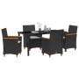 Set de Comedor de Jardín de 5 Piezas con Cojines Negro Poliratán von , Gartenstühle - Ref: Foro24-3381089, Preis: 534,18 €, R...