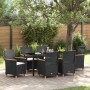 Conjunto de Comedor de Jardín de 7 Piezas con Cojines Negro Ratán Poliéster von , Gartenstühle - Ref: Foro24-3381090, Preis: ...