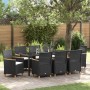 Juego de Comedor de Jardín de 9 Piezas con Cojines Negro Ratan PE | Foro24.es | Tu tienda online para hogar, jardín y más Foro24.es