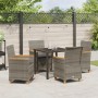 Set de Comedor de Jardín de 5 piezas con Cojines Gris de Poliratán | Foro24.es | Tu tienda online para hogar, jardín y más Foro24.es