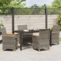 Conjunto de Comedor de Jardín de 5 Piezas con Cojines Gris Poliratán by , Garden chairs - Ref: Foro24-3381096, Price: 540,94 ...