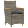 Conjunto de Comedor de Jardín de 5 Piezas con Cojines Gris Poliratán by , Garden chairs - Ref: Foro24-3381096, Price: 540,94 ...