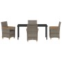 Conjunto de Comedor de Jardín de 5 Piezas con Cojines Gris Poliratán by , Garden chairs - Ref: Foro24-3381096, Price: 540,94 ...