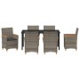 Conjunto de Comedor de Jardín de 7 Piezas con Cojines Gris Ratán Polímero by , Garden chairs - Ref: Foro24-3381097, Price: 74...