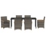 Conjunto de 7 Piezas de Comedor de Jardín con Cojines Poliratán Gris | Foro24.es | Tu tienda online para hogar, jardín y más Foro24.es