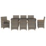 Conjunto de Comedor de Jardín de 9 piezas con Cojines Gris Poliratán | Foro24.es | Tu tienda online para hogar, jardín y más Foro24.es