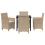 Set de Comedor de Jardín de 5 Piezas con Cojines Beige Ratán Poliéster | Foro24.es | Tu tienda online para hogar, jardín y más Foro24.es