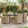 Set de Comedor de Jardín de 5 Piezas con Cojines Beige de Polirratán von , Gartenstühle - Ref: Foro24-3381103, Preis: 541,49 ...