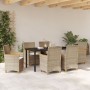 Juego de Comedor de Jardín de 7 Piezas con Cojines Beige de Poliratán by , Garden chairs - Ref: Foro24-3381104, Price: 744,00...