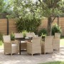 Juego de Comedor de Jardín de 7 piezas con cojines Beige Poliratán | Foro24.es | Tu tienda online para hogar, jardín y más Foro24.es