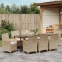 Conjunto de Comedor de Jardín de 9 Piezas con Cojines Beige Poliratán | Foro24.es | Tu tienda online para hogar, jardín y más Foro24.es