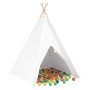 Tienda Teepee para Niños con Bolsa Durazno y Pelotas de Juego Blancas von , Spielzelte und Tunnel - Ref: Foro24-3385870, Prei...
