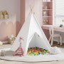Tienda Teepee para Niños con Bolsa Durazno y Pelotas de Juego Blancas von , Spielzelte und Tunnel - Ref: Foro24-3385870, Prei...