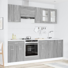 Juego de Gabinetes de Cocina de 8 Piezas Gris