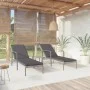 Liegestühle mit Tisch, 2 Stück, aus grauem synthetischem Rattan. von vidaXL, Liegen - Ref: Foro24-317639, Preis: 188,58 €, Ra...
