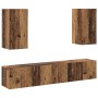 Juego de armarios de TV de 4 piezas montados en la pared de madera antigua de madera elaborada von , TV-Möbel - Ref: Foro24-3...