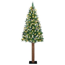 Árbol de Navidad Delgado con 300 LEDs Verde 210