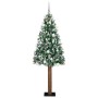 Árbol de Navidad Delgado LEDs y Conjunto de Bolas Verde 210 cm