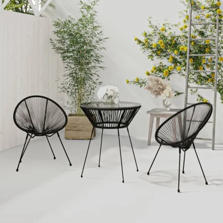 Garden dining set 3 pieces black by vidaXL, Garden sets - Ref: Foro24-3085448, Price: 275,73 €, Discount: %