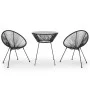 Garden dining set 3 pieces black by vidaXL, Garden sets - Ref: Foro24-3085448, Price: 275,73 €, Discount: %
