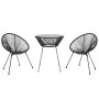 Garden dining set 3 pieces black by vidaXL, Garden sets - Ref: Foro24-3085448, Price: 275,73 €, Discount: %