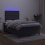 Cama box spring colchón y LED terciopelo negro 120x200 cm