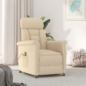 Comprar Sillón de masaje tela microfibra crema