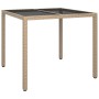 Mesa de Comedor de Jardín Beige 90x90x75 cm Poliratán | Foro24.es | Tu tienda online para hogar, jardín y más Foro24.es