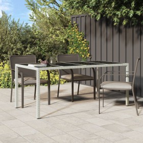 Mesa de Comedor Blanca 190x90x75 cm Poliratán