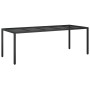 Mesa de Comedor de Jardín Negra 250x100x75 cm Poliratán