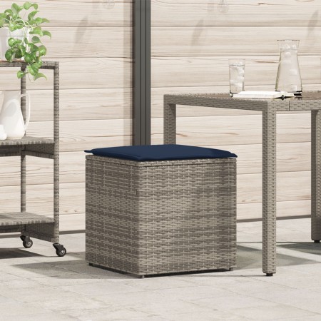 Caja de Almacenamiento Gris y Azul Marino Rattan y Cojín de Tela | Foro24.es | Tu tienda online para hogar, jardín y más Foro24.es