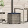 Caja de Almacenamiento Gris y Azul Marino Rattan y Cojín de Tela | Foro24.es | Tu tienda online para hogar, jardín y más Foro24.es