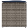 Caja de Almacenamiento Gris y Azul Marino Rattan y Cojín de Tela | Foro24.es | Tu tienda online para hogar, jardín y más Foro24.es