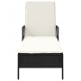 Tumbona Negra y crema Ratán PE 157 x 55 x 92 cm de , Tumbonas - Ref: Foro24-365425, Precio: 129,92 €