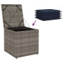 Caja de Almacenamiento Gris y Azul Marino Rattan y Cojín de Tela | Foro24.es | Tu tienda online para hogar, jardín y más Foro24.es