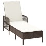 Tumbona Marrón y crema Ratán PE 157 x 55 x 92 cm Plegable | Foro24.es | Tu tienda online para hogar, jardín y más Foro24.es