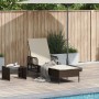 Tumbona Marrón y crema Ratán PE 157 x 55 x 92 cm Plegable | Foro24.es | Tu tienda online para hogar, jardín y más Foro24.es