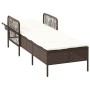 Tumbona Marrón y crema Ratán PE 157 x 55 x 92 cm Plegable | Foro24.es | Tu tienda online para hogar, jardín y más Foro24.es